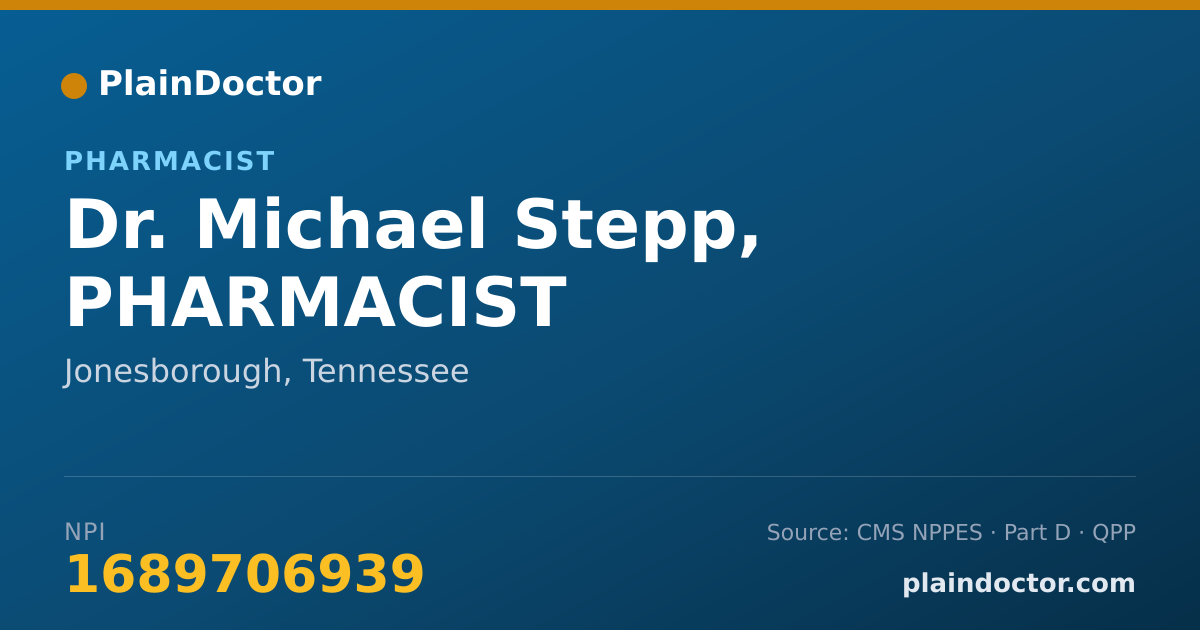Shareable card for Michael Stepp, PHARMACIST - Pharmacist, Jonesborough, TN