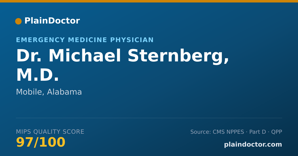 Shareable card for Michael Sternberg, M.D. - Emergency Medicine Physician, Mobile, AL