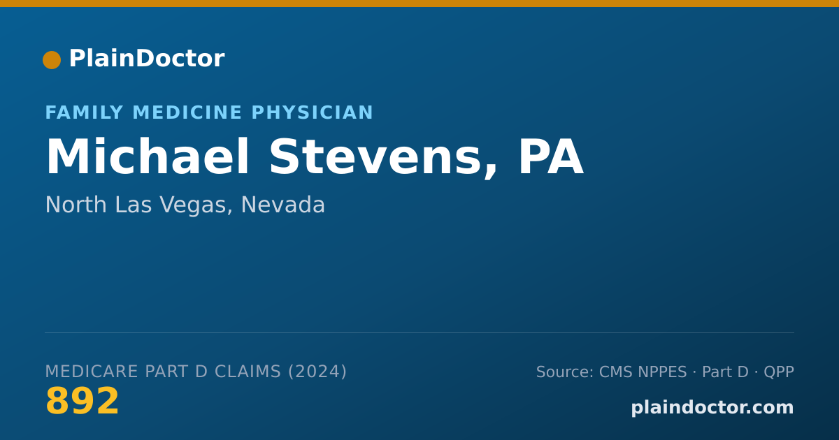 Shareable card for Michael Stevens, PA - Family Medicine Physician, North Las Vegas, NV