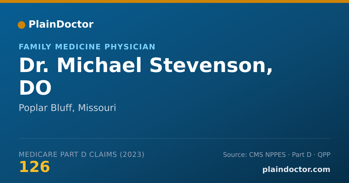 Shareable card for Michael Stevenson, DO - Family Medicine Physician, Poplar Bluff, MO