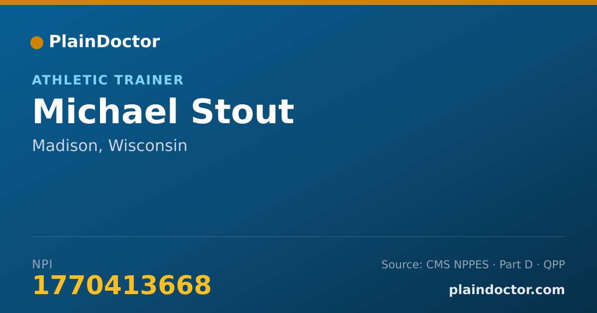 Shareable card for Michael Stout - Athletic Trainer, Madison, WI