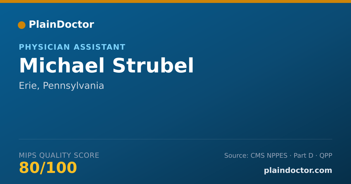 Shareable card for Michael Strubel - Physician Assistant, Erie, PA
