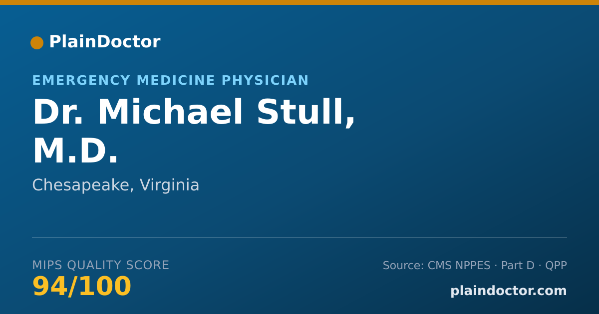 Shareable card for Michael Stull, M.D. - Emergency Medicine Physician, Chesapeake, VA
