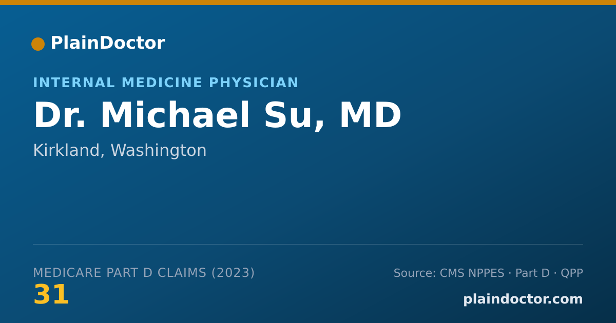 Shareable card for Michael Su, MD - Internal Medicine Physician, Kirkland, WA