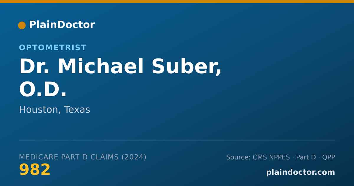 Shareable card for Michael Suber, O.D. - Optometrist, Houston, TX