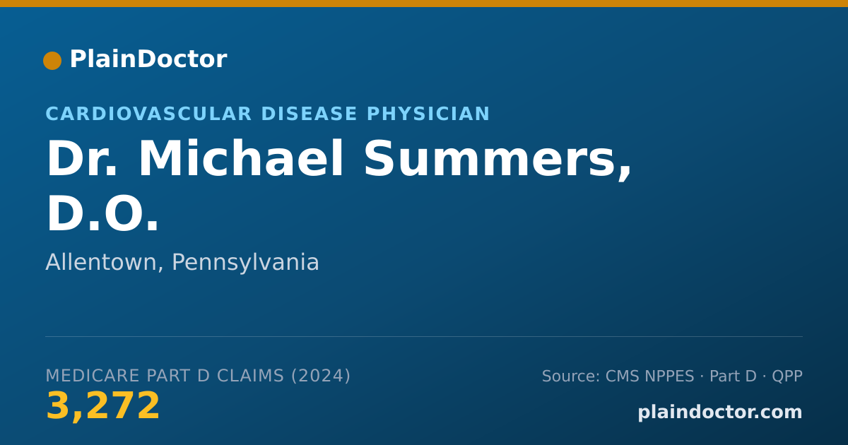 Shareable card for Michael Summers, D.O. - Cardiovascular Disease Physician, Allentown, PA