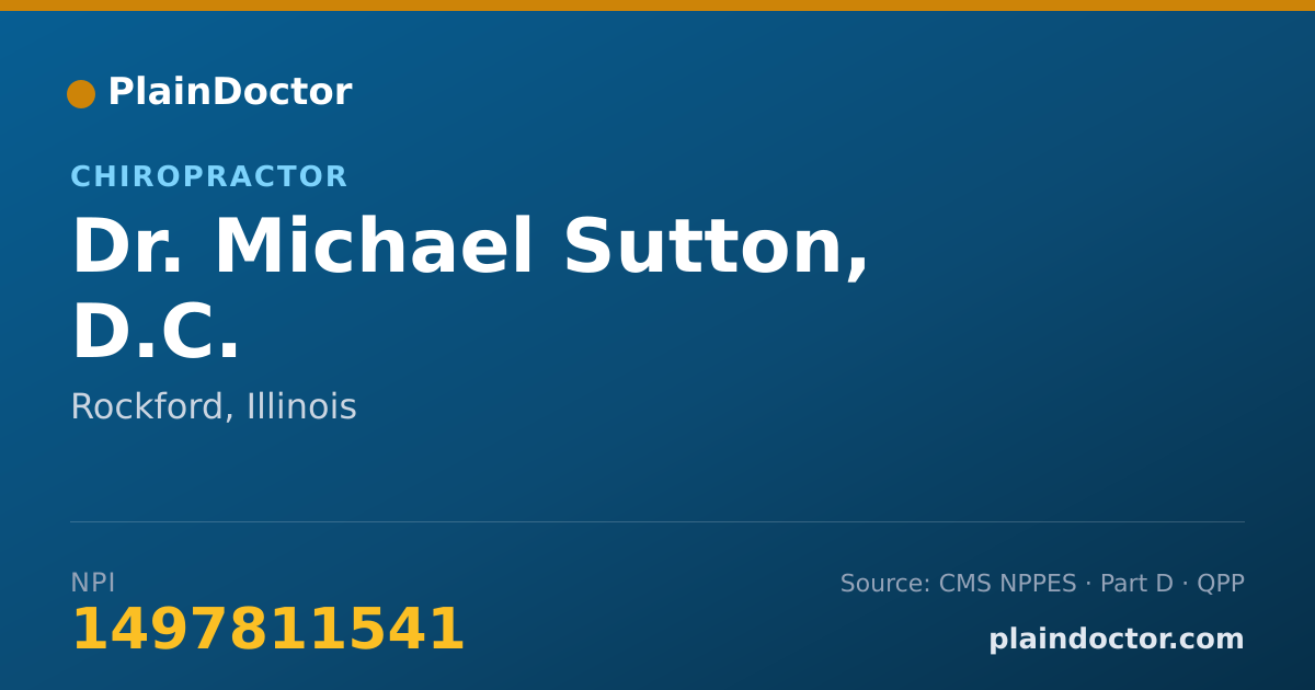 Shareable card for Michael Sutton, D.C. - Chiropractor, Rockford, IL