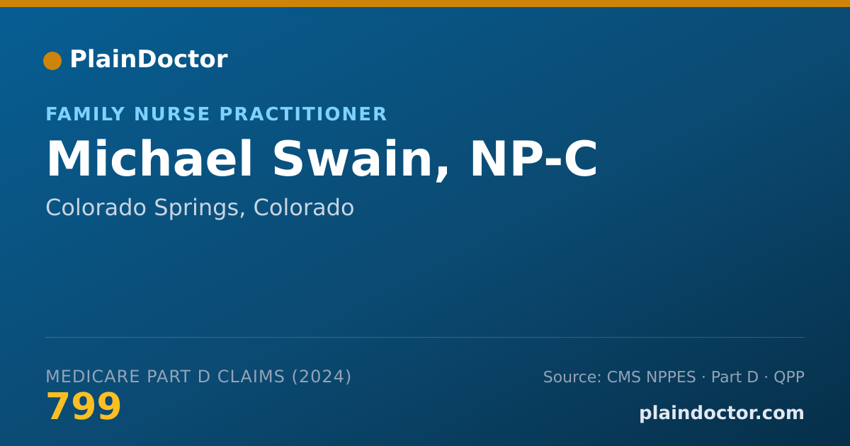 Shareable card for Michael Swain, NP-C - Family Nurse Practitioner, Colorado Springs, CO