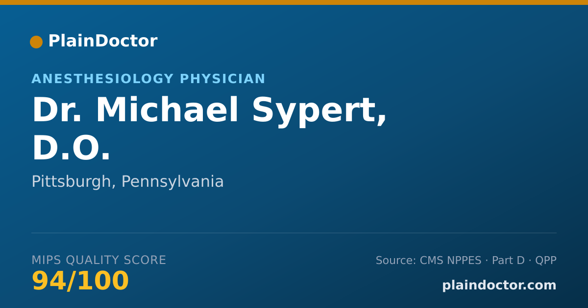 Shareable card for Michael Sypert, D.O. - Anesthesiology Physician, Pittsburgh, PA