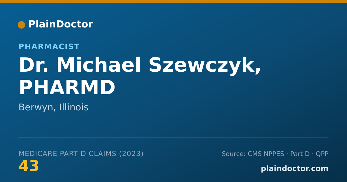 Shareable card for Michael Szewczyk, PHARMD - Pharmacist, Berwyn, IL
