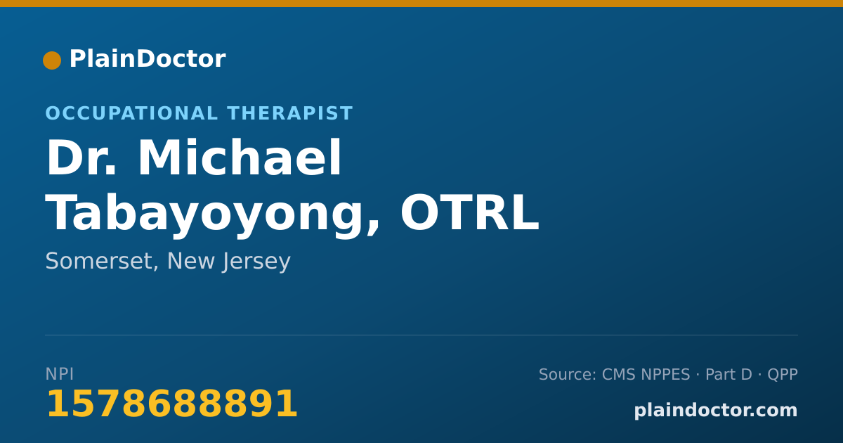 Shareable card for Michael Tabayoyong, OTRL - Occupational Therapist, Somerset, NJ