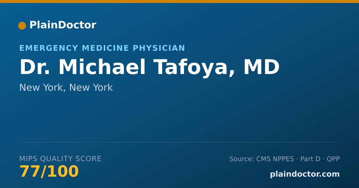 Shareable card for Michael Tafoya, MD - Emergency Medicine Physician, New York, NY