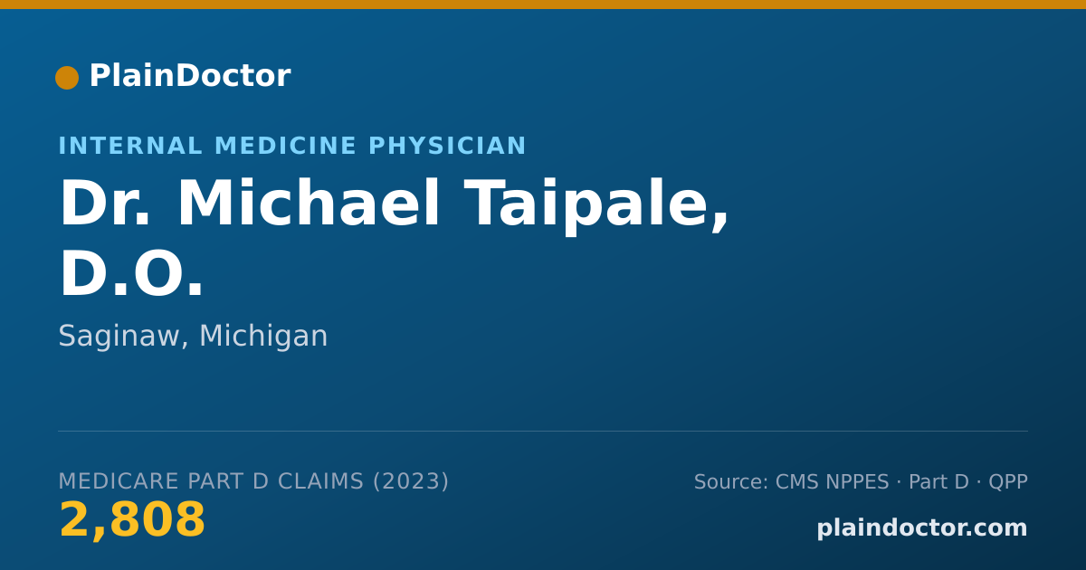 Shareable card for Michael Taipale, D.O. - Internal Medicine Physician, Saginaw, MI
