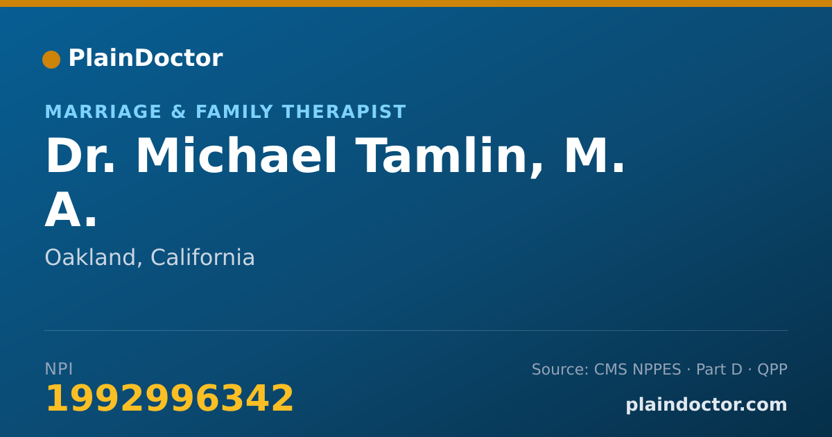 Shareable card for Michael Tamlin, M. A. - Marriage & Family Therapist, Oakland, CA