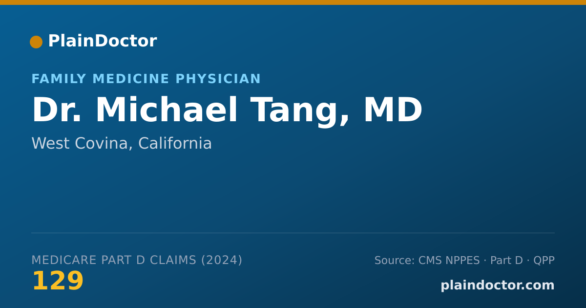 Shareable card for Michael Tang, MD - Family Medicine Physician, West Covina, CA