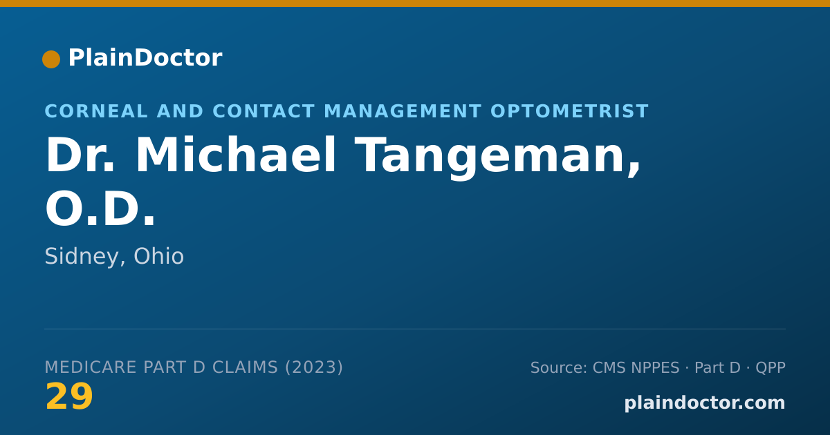 Shareable card for Michael Tangeman, O.D. - Corneal and Contact Management Optometrist, Sidney, OH