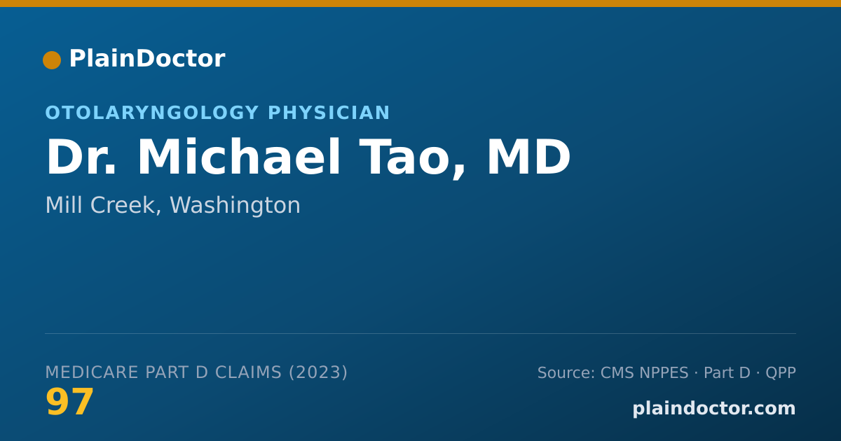 Shareable card for Michael Tao, MD - Otolaryngology Physician, Mill Creek, WA
