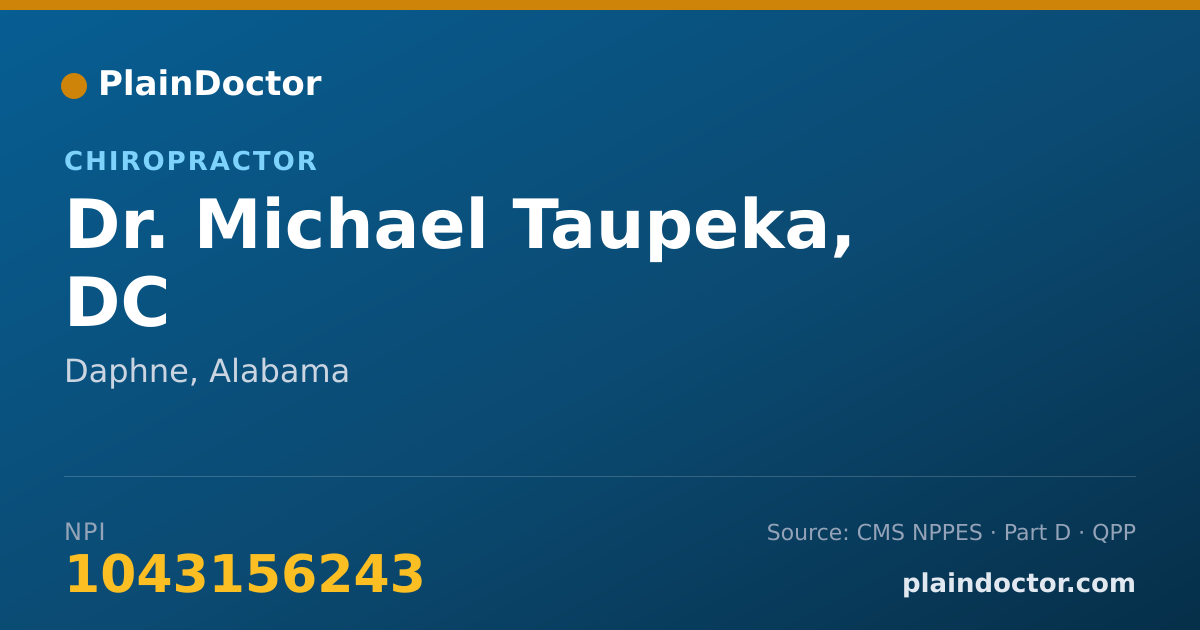 Shareable card for Michael Taupeka, DC - Chiropractor, Daphne, AL