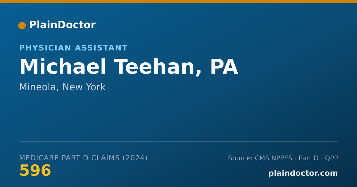 Shareable card for Michael Teehan, PA - Physician Assistant, Mineola, NY