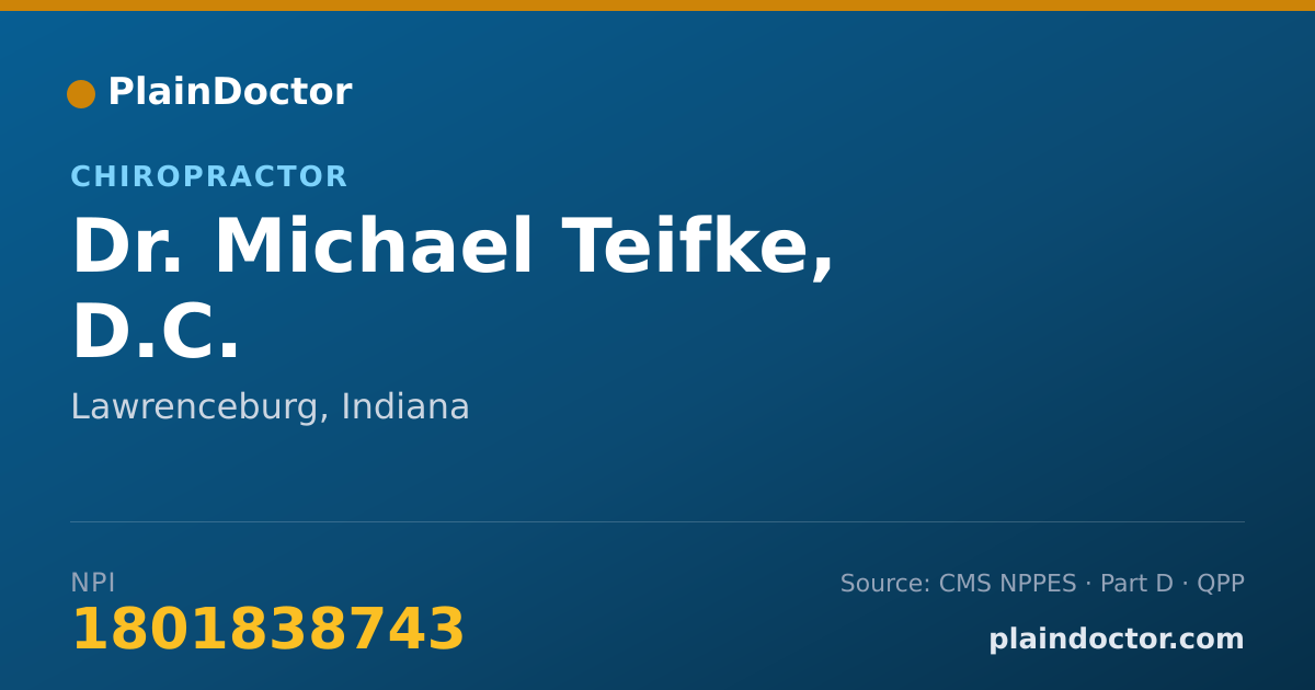 Shareable card for Michael Teifke, D.C. - Chiropractor, Lawrenceburg, IN