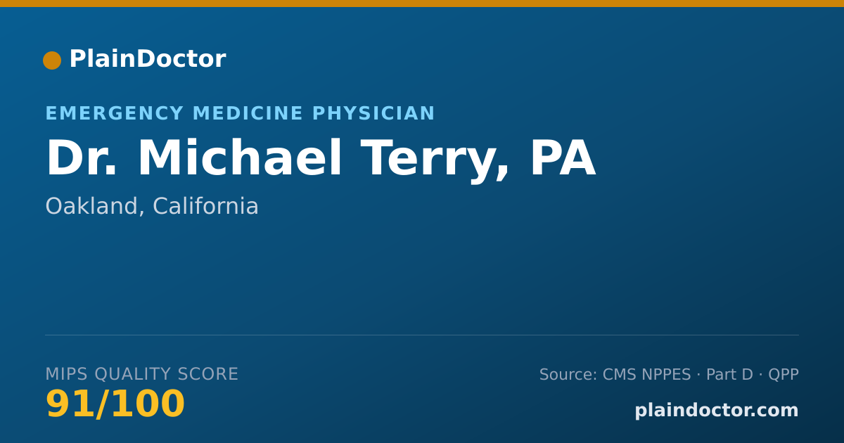 Shareable card for Michael Terry, PA - Emergency Medicine Physician, Oakland, CA