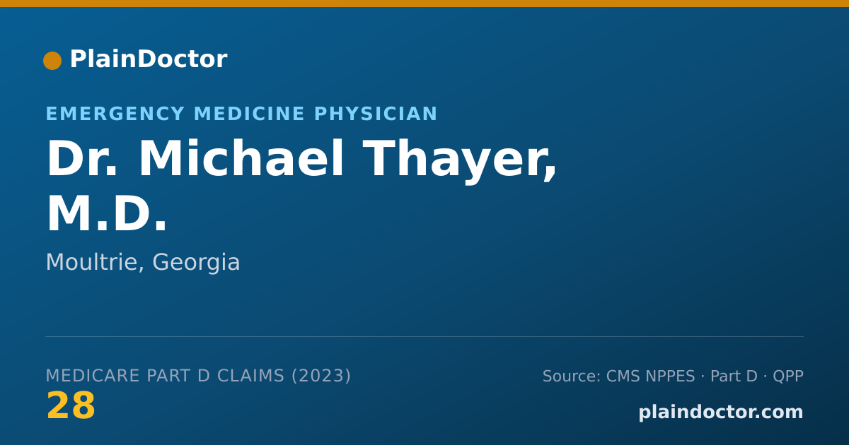 Shareable card for Michael Thayer, M.D. - Emergency Medicine Physician, Moultrie, GA