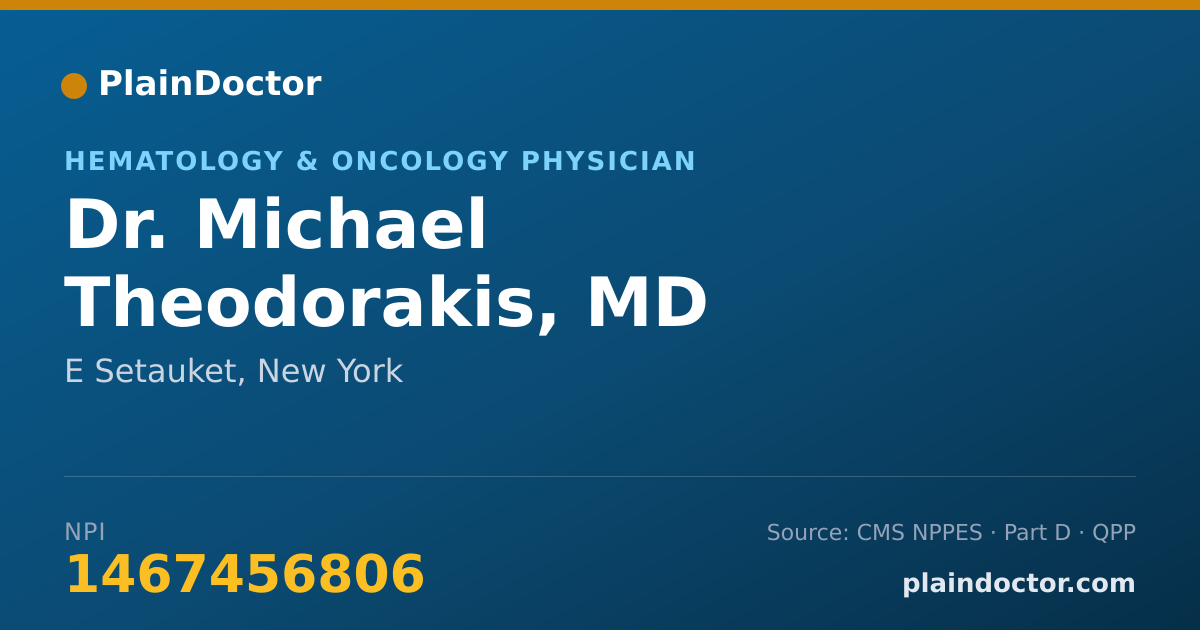 Shareable card for Michael Theodorakis, MD - Hematology & Oncology Physician, E Setauket, NY