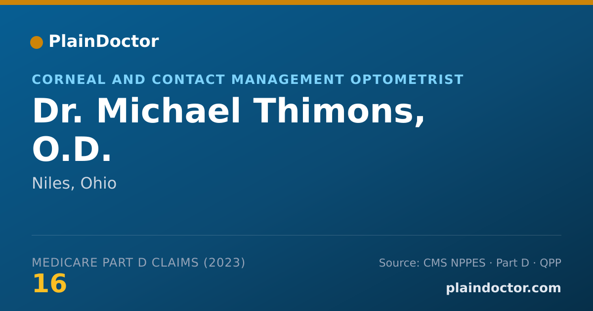 Shareable card for Michael Thimons, O.D. - Corneal and Contact Management Optometrist, Niles, OH
