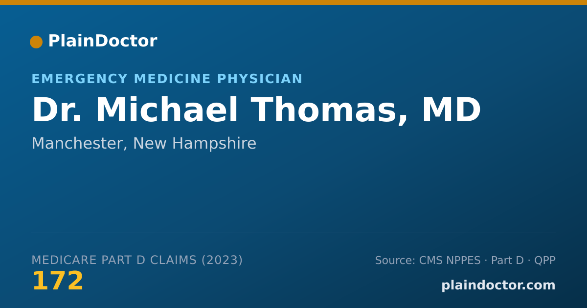 Shareable card for Michael Thomas, MD - Emergency Medicine Physician, Manchester, NH