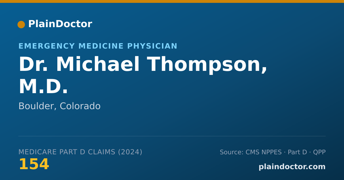 Shareable card for Michael Thompson, M.D. - Emergency Medicine Physician, Boulder, CO