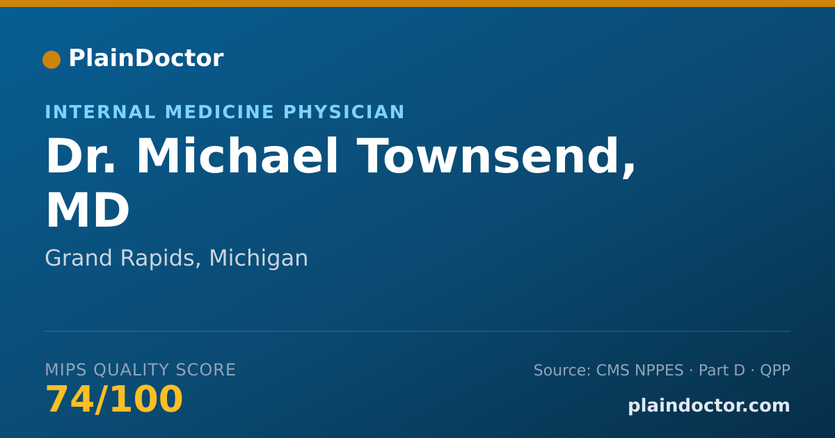Shareable card for Michael Townsend, MD - Internal Medicine Physician, Grand Rapids, MI