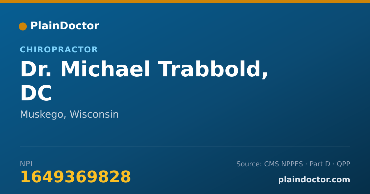 Shareable card for Michael Trabbold, DC - Chiropractor, Muskego, WI