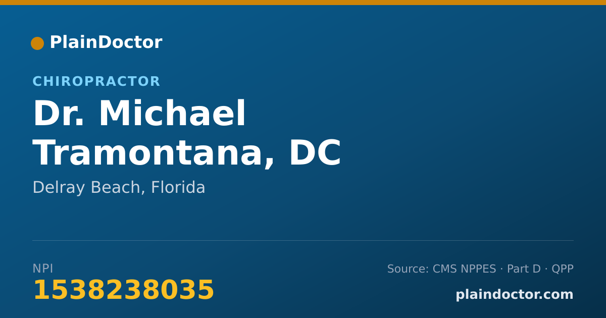 Shareable card for Michael Tramontana, DC - Chiropractor, Delray Beach, FL