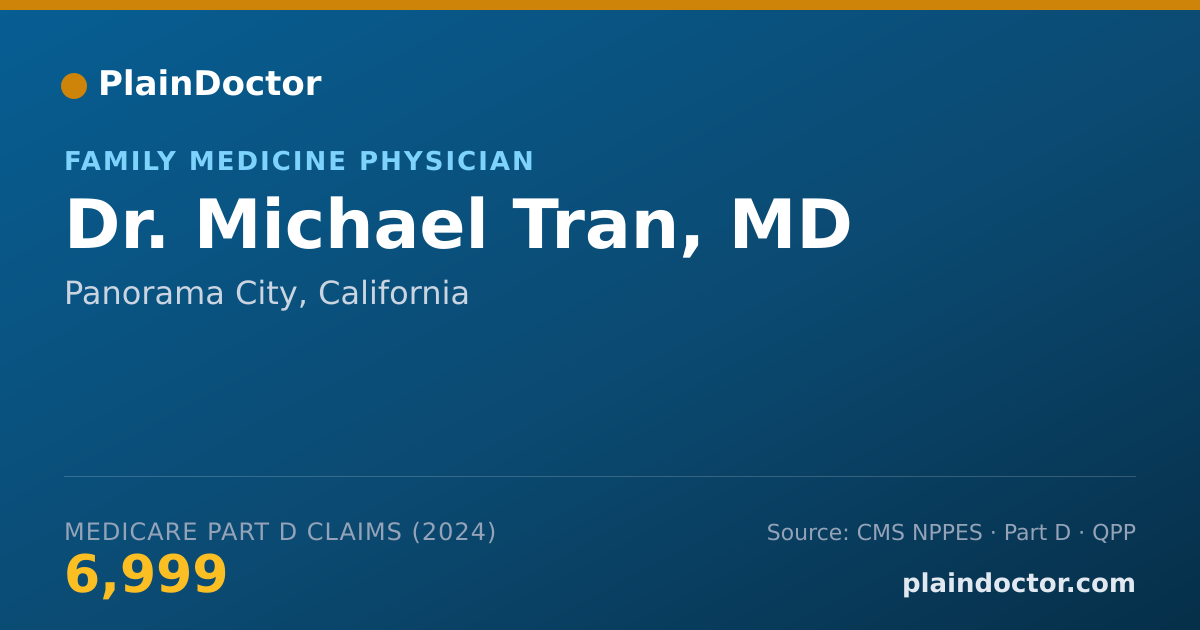 Shareable card for Michael Tran, MD - Family Medicine Physician, Panorama City, CA