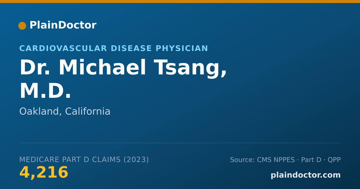 Shareable card for Michael Tsang, M.D. - Cardiovascular Disease Physician, Oakland, CA