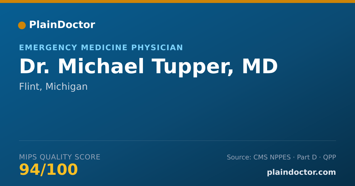 Shareable card for Michael Tupper, MD - Emergency Medicine Physician, Flint, MI