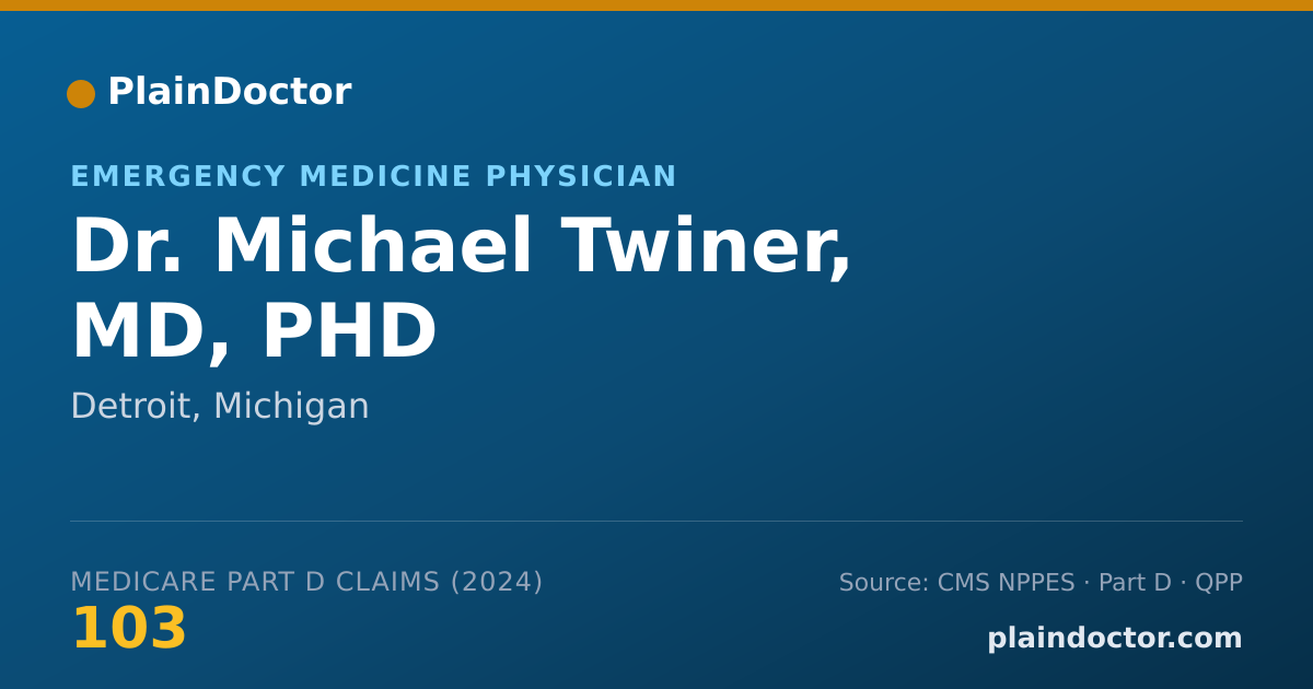 Shareable card for Michael Twiner, MD, PHD - Emergency Medicine Physician, Detroit, MI