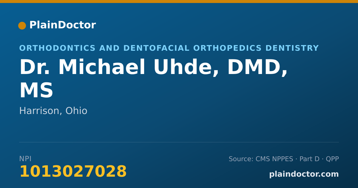 Shareable card for Michael Uhde, DMD, MS - Orthodontics and Dentofacial Orthopedics Dentistry, Harrison, OH