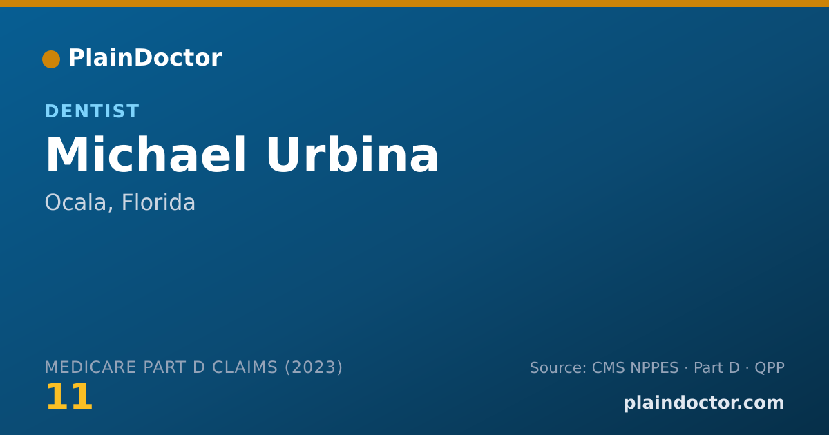 Shareable card for Michael Urbina - Dentist, Ocala, FL
