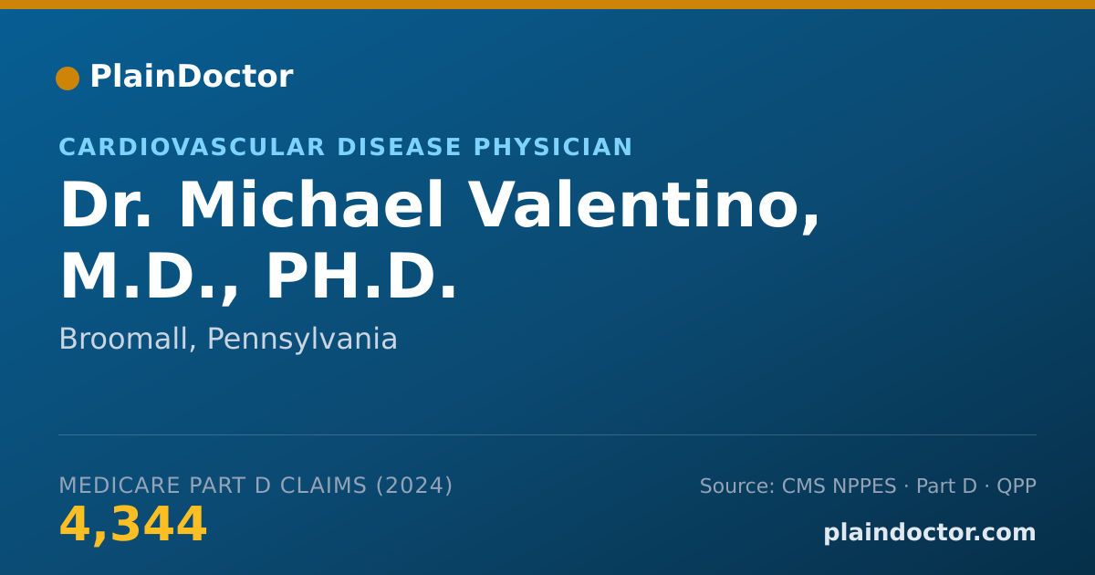 Shareable card for Michael Valentino, M.D., PH.D. - Cardiovascular Disease Physician, Broomall, PA