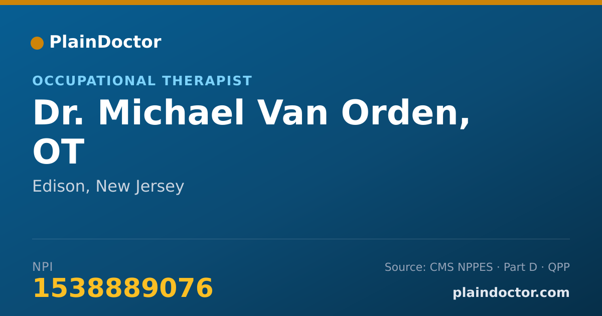 Shareable card for Michael Van Orden, OT - Occupational Therapist, Edison, NJ