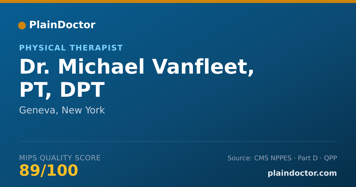 Shareable card for Michael Vanfleet, PT,  DPT - Physical Therapist, Geneva, NY