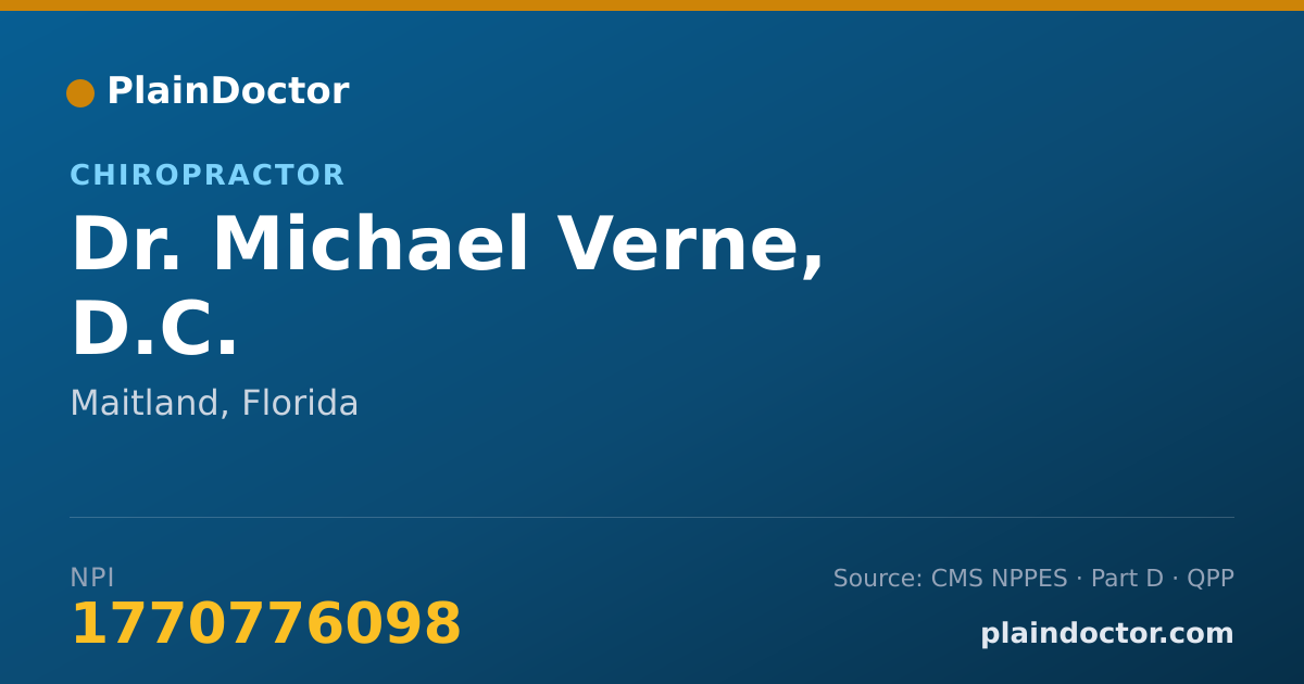 Shareable card for Michael Verne, D.C. - Chiropractor, Maitland, FL