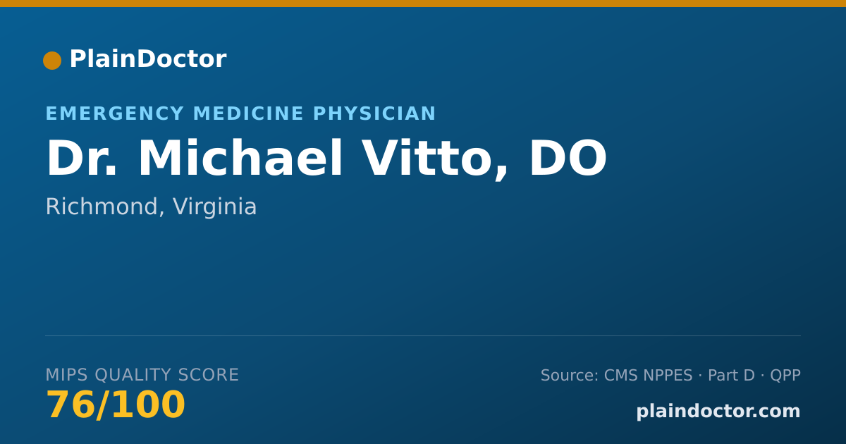 Shareable card for Michael Vitto, DO - Emergency Medicine Physician, Richmond, VA