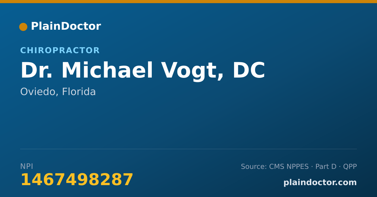 Shareable card for Michael Vogt, DC - Chiropractor, Oviedo, FL