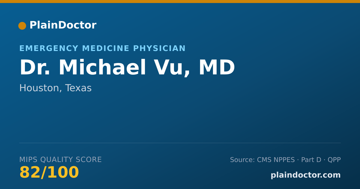 Shareable card for Michael Vu, MD - Emergency Medicine Physician, Houston, TX