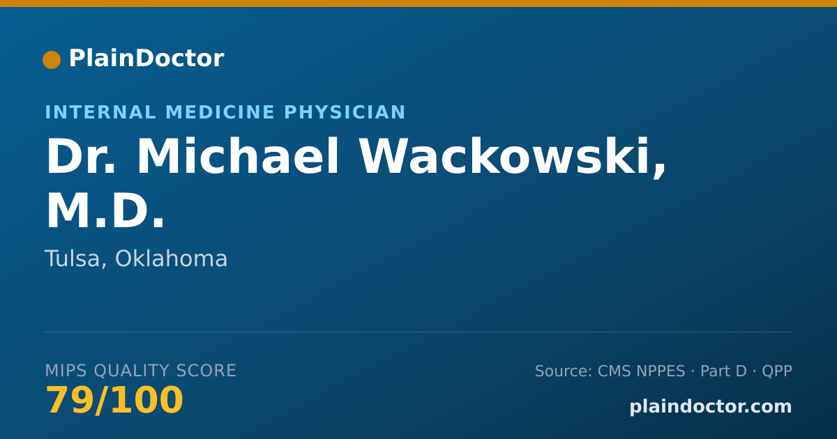 Shareable card for Michael Wackowski, M.D. - Internal Medicine Physician, Tulsa, OK