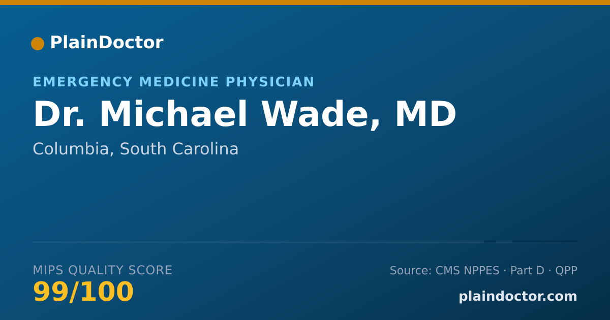 Shareable card for Michael Wade, MD - Emergency Medicine Physician, Columbia, SC
