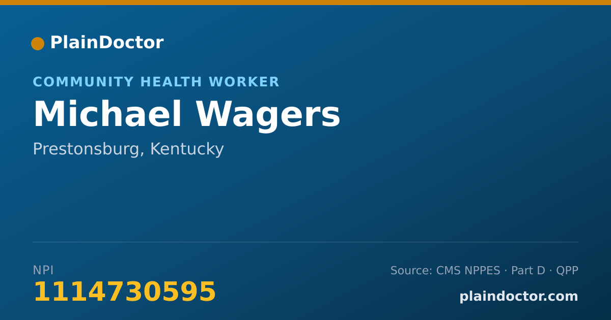 Shareable card for Michael Wagers - Community Health Worker, Prestonsburg, KY