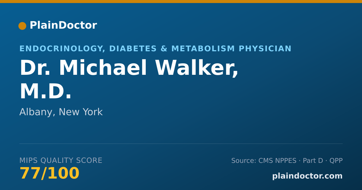 Shareable card for Michael Walker, M.D. - Endocrinology, Diabetes & Metabolism Physician, Albany, NY